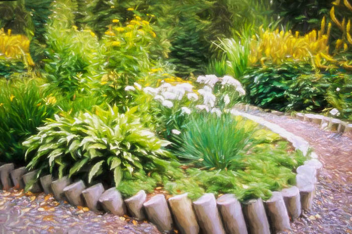 Upper Perennial Garden Recycled Retaining Wall